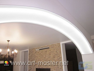 изогнутая форма натяжного потолка